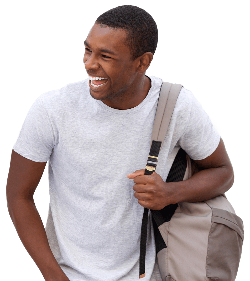 High School Study Abroad Student with Backpack